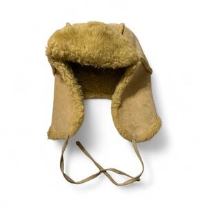 Trapper Hat Faux Fur Suede Streetwear Tan Beige Ushanka Ear Flaps